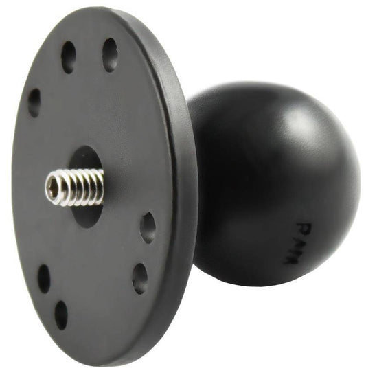 RAM-202AU - RAMÂ® Ball Adapter with Round Plate and 1/4"-20 Threaded Stud - Bikerr