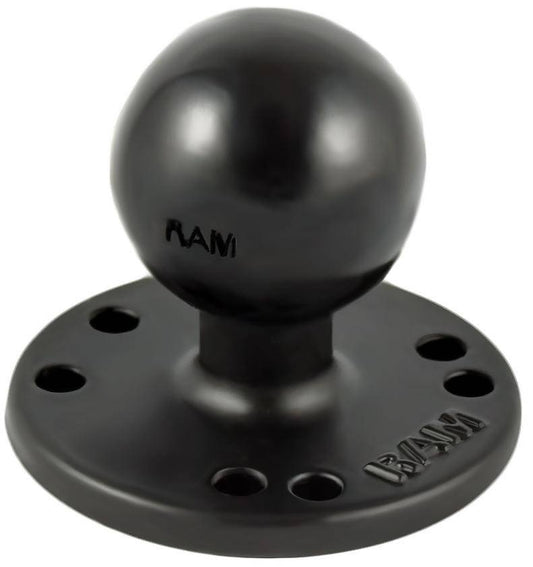 RAM-202U - RAM 2.5" Round Base with the AMPs Hole Pattern & 1.5" Ball - Bikerr
