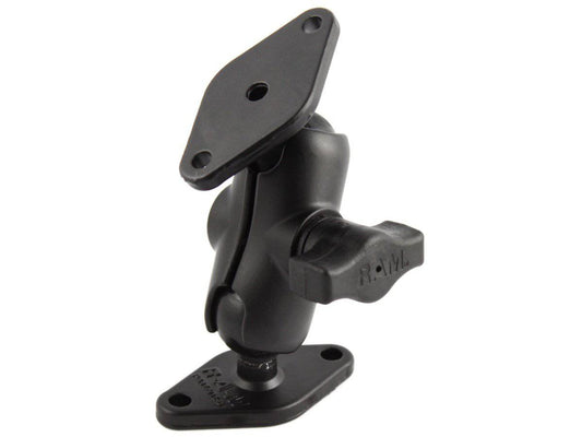 RAM-B-102U-A - RAM 1" Short Double Ball Diamond Plate Mount - Bikerr
