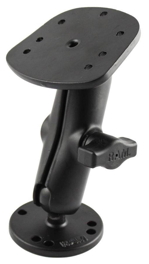 RAM-B-107-1U - RAMÂ® Drill-Down Double Ball Mount for Humminbird Piranha + More - Bikerr