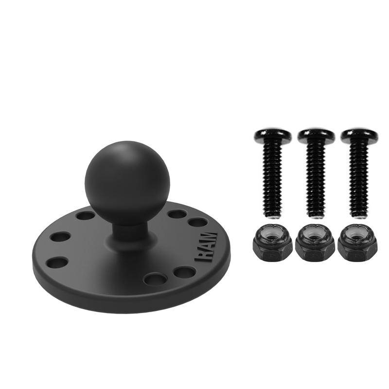 RAM-B-202-G4U - RAM Round Plate With Ball & Mounting Hardware For Garmin Striker - Bikerr
