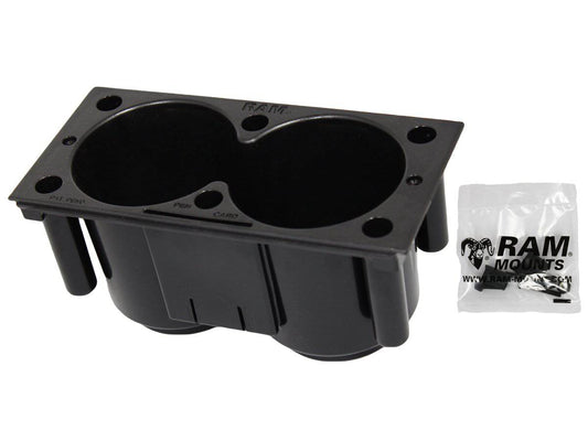 RAM-FP-CUP1F - RAM Tough-Boxâ„¢ Console 4" Dual Drink Cup - Bikerr