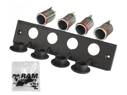 RAM-FP2-CIG4 - (4 QTY) RAM 12 Volt Lighter Receptacle Faceplate - Bikerr
