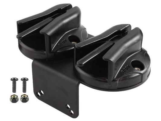 RAM-VC-MC2 - RAM Tough-Boxâ„¢ Console Double Microphone Clip Base with 90 Degree Mounting Bracket - Bikerr