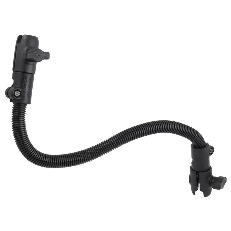RAP-B-200-1-18U - RAM 18" Long Rigid Aluminum Rod & (2 QTY) Single Socket Arms for 1" Balls - Bikerr