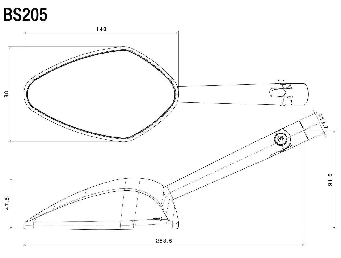 Veloce Sport Mirror - Bikerr