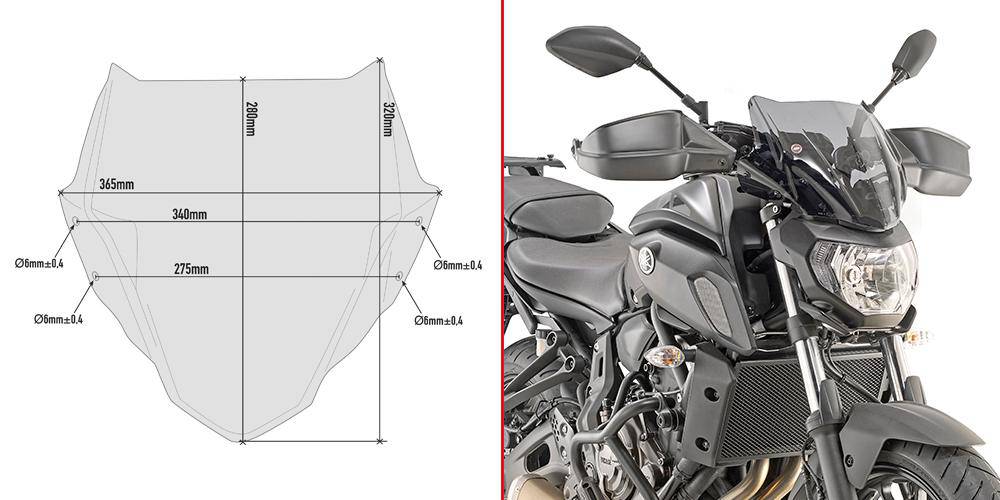 Windshield Smoke for Yamaha MT-07 - Bikerr